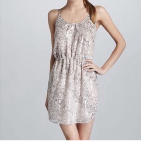 Rebecca Taylor Sequined Leopard Animal Print Dress with Elastic Waist size 6 - Picture 5 of 15